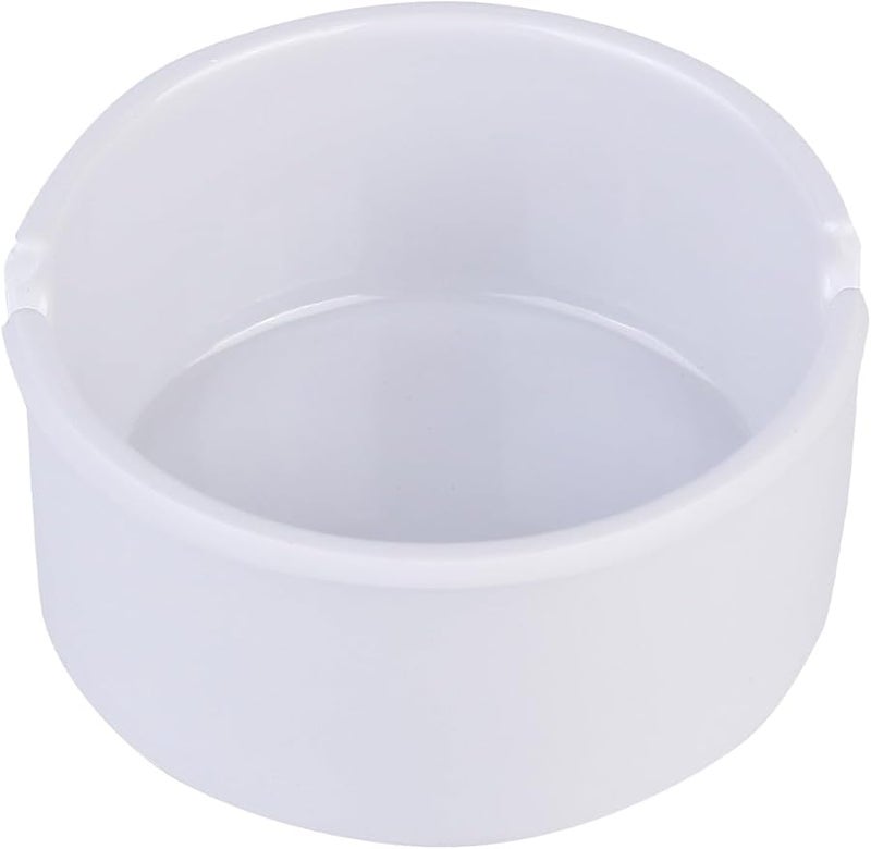 صينية رماد بيضاء مستديرة تقليد الخزف مقاومة للحرارة للاستخدام الداخلي والخارجي - Image 1