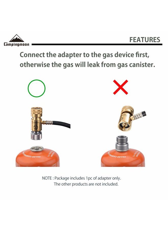 camping moon Grill Propane Gas Stove Adapter, Input: EN417 Lindal Valve Canister, Output: Propane Gas Stove Z20 - Image 5