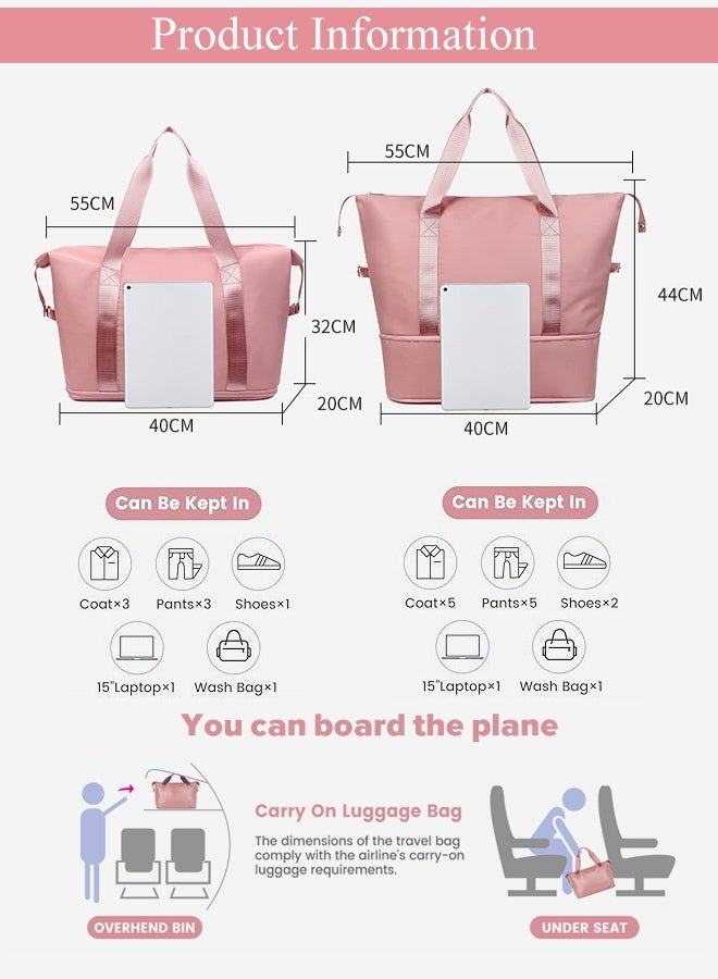 Fashion travel bag large capacity sports bag, portable luggage bag, travel handbag, dry and wet separation handbag - Image 3