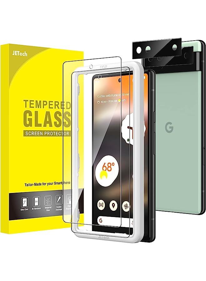 جي تيك واقي الشاشة لـ Google Pixel 6A 6.1 بوصة مع واقي عدسة الكاميرا ، وأداة التثبيت السهلة ، وتصبع فيلم الزجاج المقسى ، و Clear Clear ، و 2 عبوة لكل منهما - Image 1