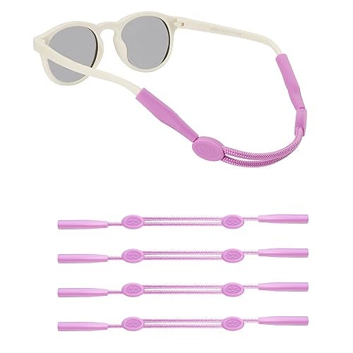 Omnful Infant Glasses Strap(6.5-10in)- Adjustable Eyeglasses Strap Sports Sunglasses Straps Glasses Holder for Kids Tollder, No Tail Eyewear Retainers for Girls and Boys 0-12 Years(4pcs Purple) - Image 1
