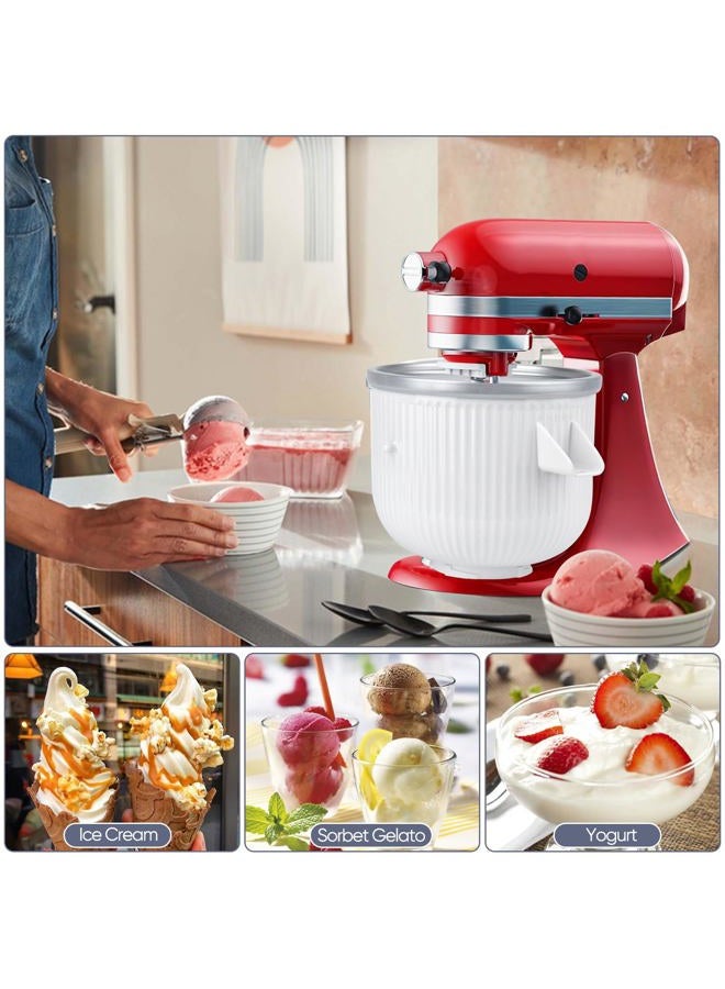 Kitwanda Ice Cream Maker Attachment for Kitchenaid Stand Mixer,2-Quart Frozen Yogurt - Ice Cream & Sorbet Gelato Maker,Fits 4.5 5 6 7qt Kitchenaid Stand Mixer - Image 5