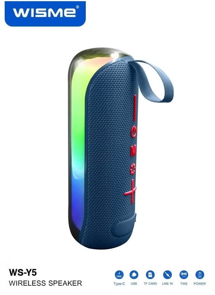 WS-Y5 Wireless Portable Bluetooth Speaker with RGB Colorful Lighting, Multiple Input Options, and Button Control Blue - pzsku/Z22AA0A68A263F3B2F6D8Z/45/_/1740826874/a535d5d4-78b3-4d85-a932-c5338abe5717