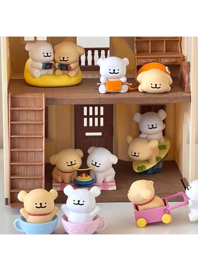 Generic - [4697 People's Collection] Line Puppy Happy Series Blind Box Hand-held Cute Doll Doll Table Around-Color:#The Whole Set Of Six Non-duplicate [watch The Puppy In A Row] In A Bag - Image 1