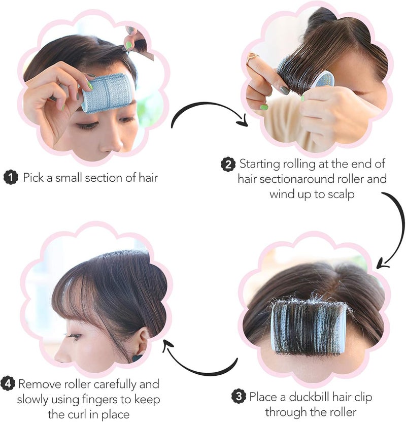 كلاراكو ١٠ بكرات شعر ذاتية التثبيت، بكرات تصفيف الشعر، تصميم لاصق للشعر، للاستخدام المنزلي أو في صالونات التجميل (٨ أحجام: صغير/متوسط/كبير) ٢٠ مم - Image 2