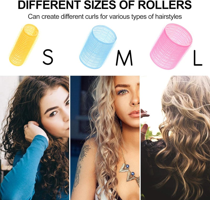 كلاراكو ١٠ بكرات شعر ذاتية التثبيت، بكرات تصفيف الشعر، تصميم لاصق للشعر، للاستخدام المنزلي أو في صالونات التجميل (٨ أحجام: صغير/متوسط/كبير) ٢٠ مم - Image 5