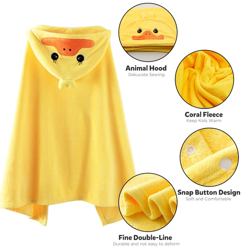 ROMASA Baby Bath Towel Ultra Soft Hooded Towel Highly Absorbent Bathrobe Blanket Toddlers Shower Gifts for Boys Girls- 27.5" x 55" (Yellow) - Image 3