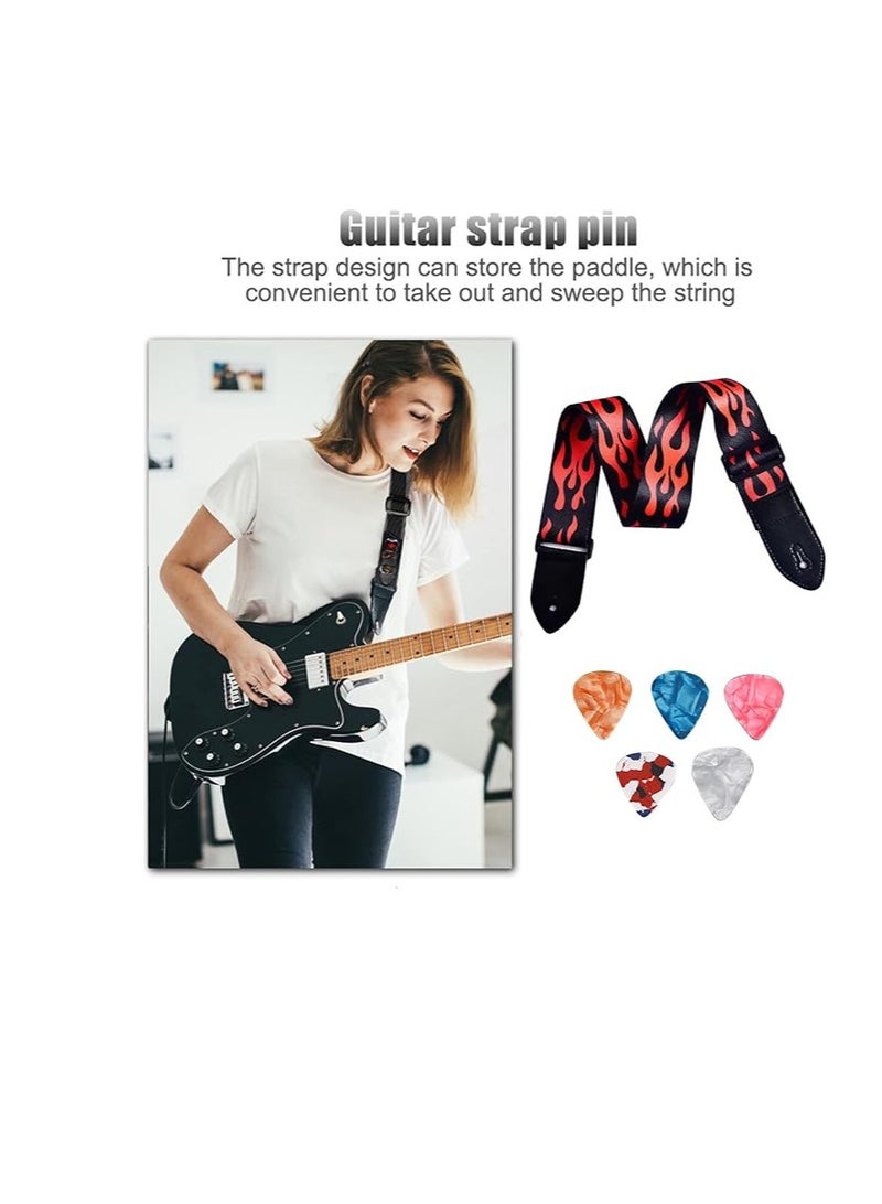 Adjustable Guitar Strap, Guitar Strap, Acoustic Guitar Strap, Adjustable Guitar Shoulder Strap, Guitar Strap Set for Electric and Acoustic Guitars, Basses, Electric & Western Guitars with 5 Picks - Image 4