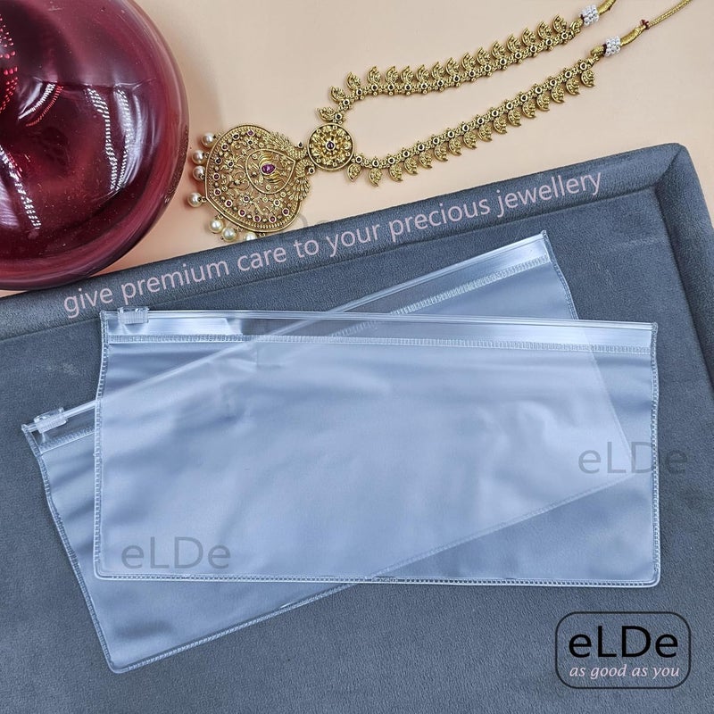 ELDE Pack of 15 Jewellery Storage Zip Lock Pouch - Jewellery Pouch for Storage, Travel Accessories Bags, Cosmetic Pouches, Storage Organizer, Jewellery Organiser, Transparent Pouches (L 4x9 Inch) - Image 2