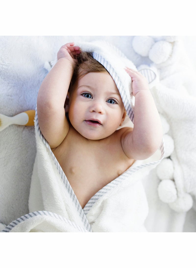 Y&D Bamboo Hooded Towel for Kids Babies, Soft Thick Absorbent Bear Ears with Hood Newborn Essentials, Ultra Bath Towels Boys and Girls Toddlers (White) - Image 5