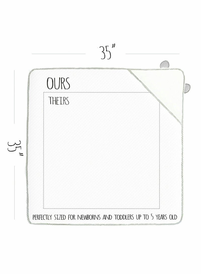 Y&D Bamboo Hooded Towel for Kids Babies, Soft Thick Absorbent Bear Ears with Hood Newborn Essentials, Ultra Bath Towels Boys and Girls Toddlers (White) - Image 3