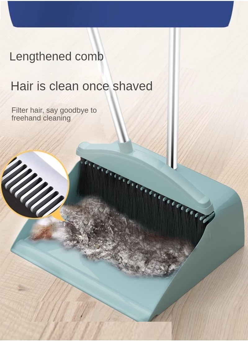 Haidue - Long Hand Dust Pan with Broom Wiper Combination Cleaning Tools for Household 3 in 1 Long Handle Dustpan Brush Scraper Set - Image 1