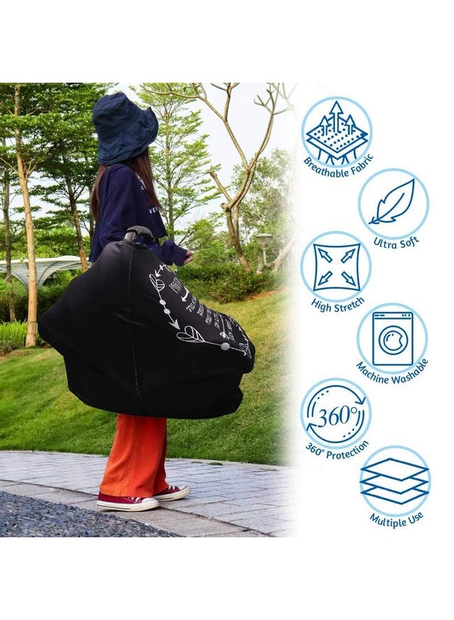 TANOFAR Car Seat Covers for Babies, No Touching Sign Car seat Canopy, Infant Stroller Covers for Newborn Girl Boy, Multiuse Nursing Covers for Breastfeeding, Ultra-Soft Breathable, High Chair Cover, Black - Image 2