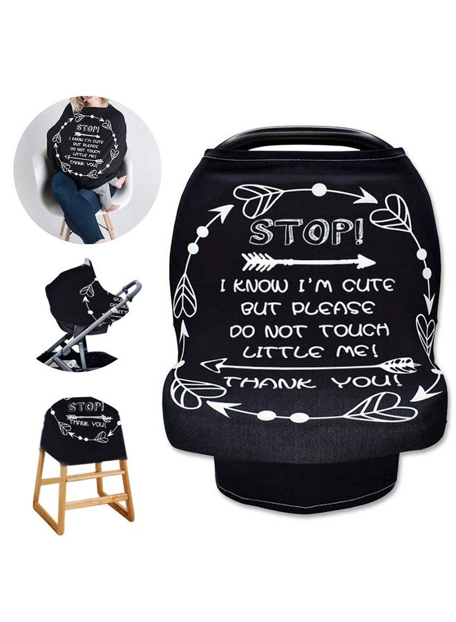 TANOFAR Car Seat Covers for Babies, No Touching Sign Car seat Canopy, Infant Stroller Covers for Newborn Girl Boy, Multiuse Nursing Covers for Breastfeeding, Ultra-Soft Breathable, High Chair Cover, Black - Image 1