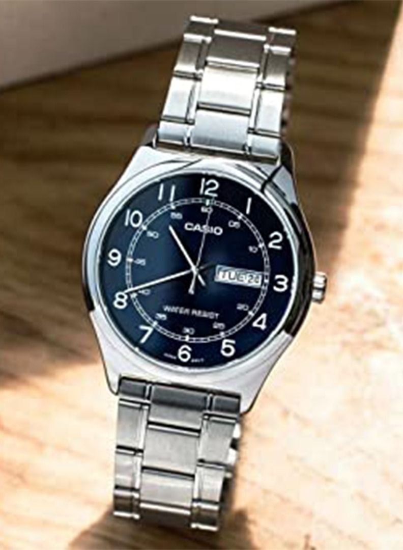 CASIO Men's Stainless Steel Analog Wrist Watch MTP-V006D-1B2UDF - 33 mm - Silver - Image 2