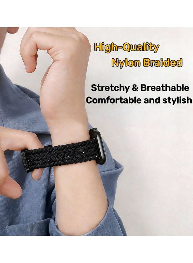 سوار مضفر بمشبك مغناطيسي متوافق مع سوار ساعة أبل مقاس 46 مم، حزام رياضي من النايلون لساعة iWatch مقاس 10 بوصات للرجال والنساء - Image 4