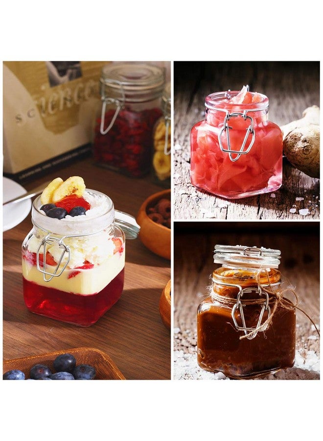 SPANLA Spice Jars, 24 Pack 4oz Small Glass Jars with Airtight Hinged Lid, With 24 Spice Labels & Silicone Funnels, Airtight Glass Jars for Spices, Condiments Herb Seasoning Art Craft Storage - Image 5