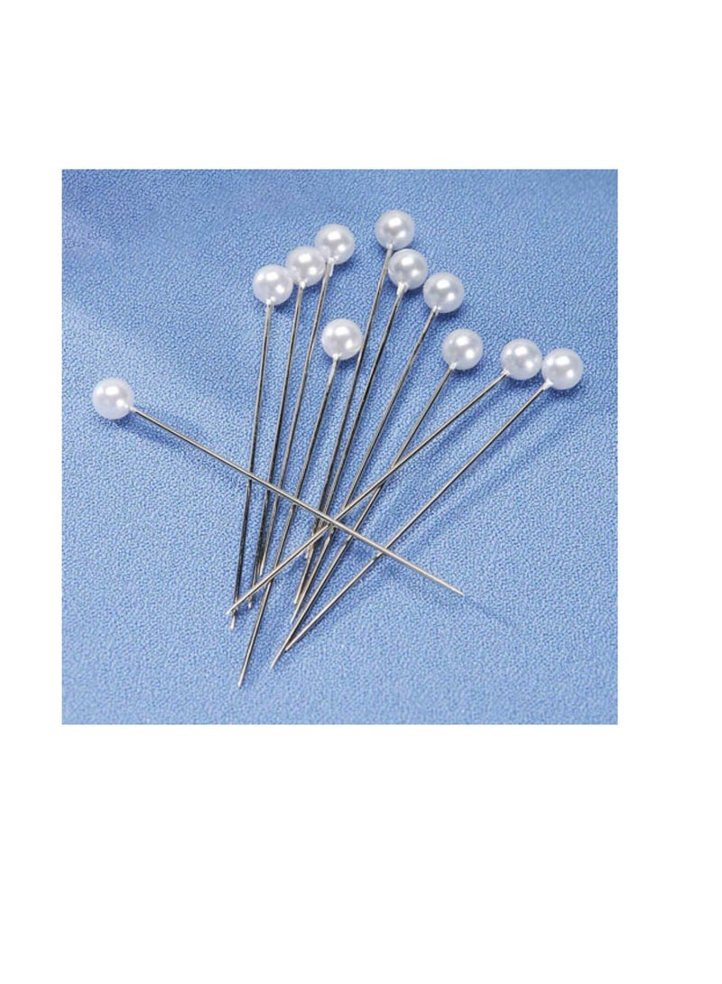 دبابيس كورساج رأس لؤلؤي أبيض 2 بوصة 144 قطعة - Image 3