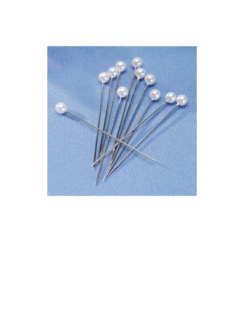 دبابيس كورساج رأس لؤلؤي أبيض 2 بوصة 144 قطعة - Image 2