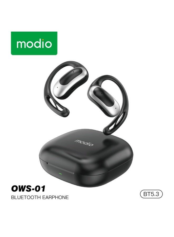 موديو سماعات أذن لاسلكية OWS-01 - بلوتوث 5.3، تحكم باللمس، ميكروفون Sisonic، مكالمات واضحة، راحة في الارتداء، تقليل الضوضاء، عمر بطارية طويل