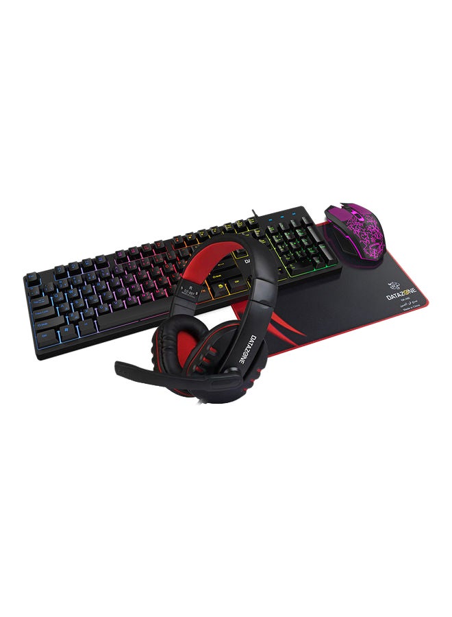 Datazone Backlit Wired Gaming Mouse With Keyboard, Mousepad And Headset - Image 1