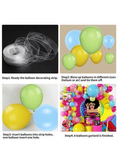 Sowide Back to 90S 80S Theme Party Balloons Garland Party Decorations, Rose Red Green Yellow Blue Pink Confetti Balloons with Radio and Guitar Balloons for Back to 90's 80's Hip Pop Party Decor  - Image 3