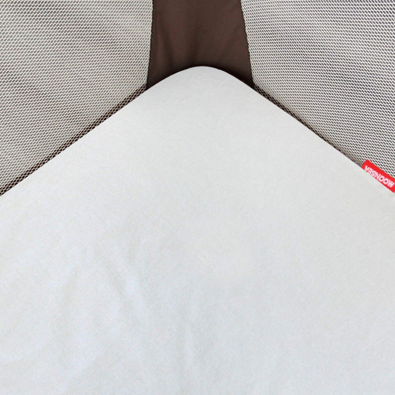 Moonsea Pack and Play Sheet, 100% Cotton Flannel, Fitted Portable Mini Crib Sheet for Girls Boys, Ultra Soft Breathable Convertible Playard Mattress Cover, Playard Playpen Sheet Warm, White - Image 4