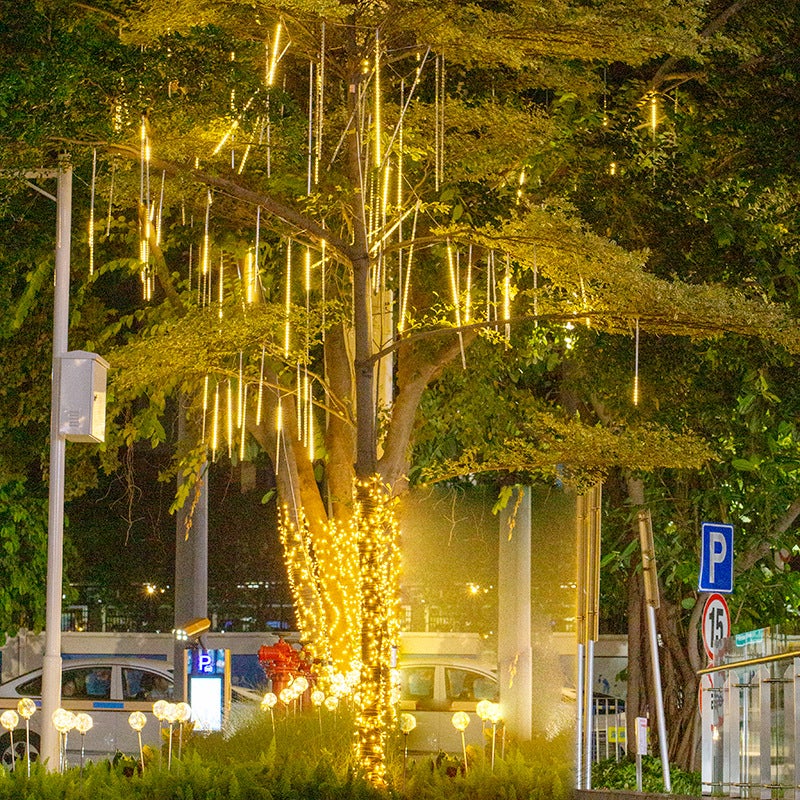 LED Meteor Shower Light String Solar Light String Outdoor Lighting Waterproof Sunscreen Meteor Light  Holiday Decorative Light - Image 5