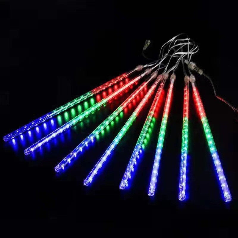 LED Meteor Shower Light String Solar Light String Outdoor Lighting Waterproof Sunscreen Meteor Light  Holiday Decorative Light - Image 1
