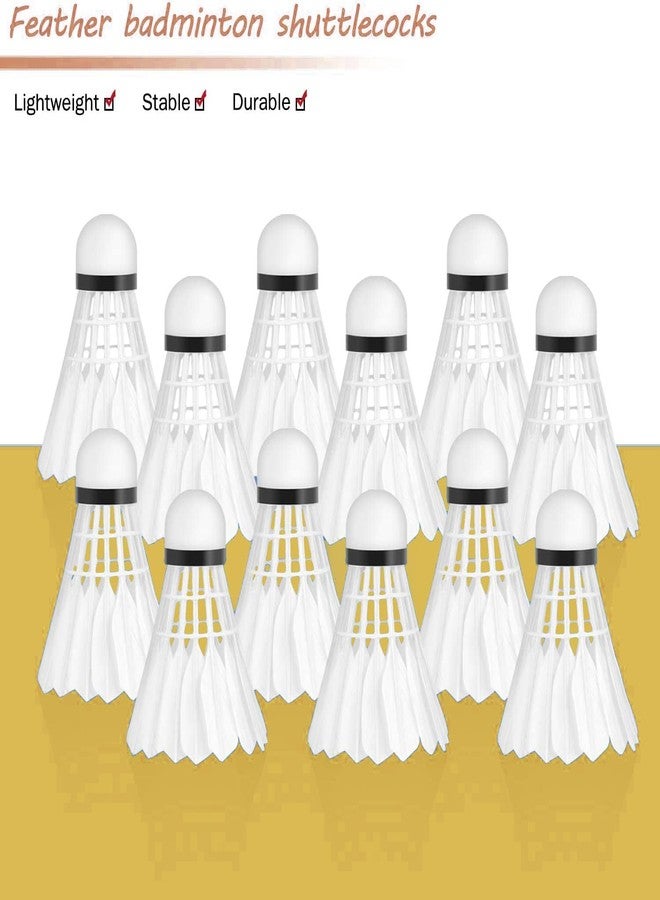 Magic Providers Badminton Feather Shuttlecock - Pack of 10 (White) | Shuttle Cock Feather Badminton | Hybrid Feathers Shuttlecock Rackets Shuttle Cork - Image 2