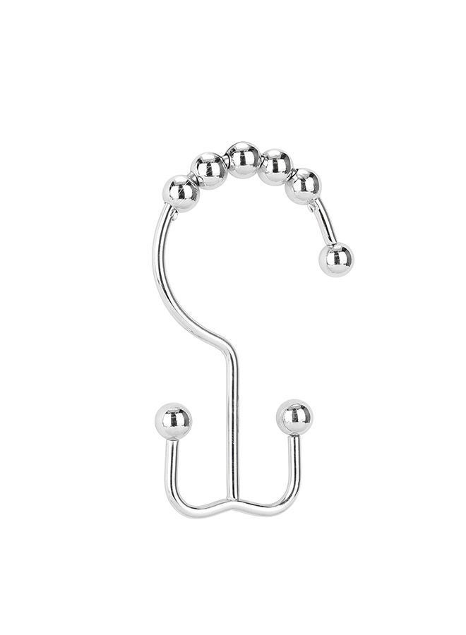 نيبمينينت طقم ستائر حمام من الستانلس ستيل بخطاف مزدوج مكون 12 قطعة الكروم 10.00X3.00X6.00سم - Image 4