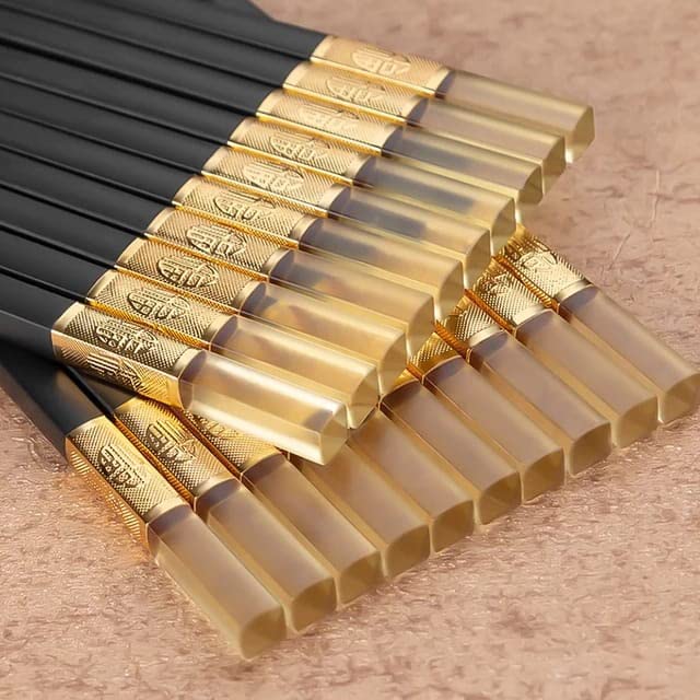 RIANZ Reusable Chopsticks Dishwasher Safe95 Inch Fiberglass Chopsticks Set Japanese Chinese Korean Chopsticks for Food NonSlip Easy to Use Pack of 2 Pair - Image 1