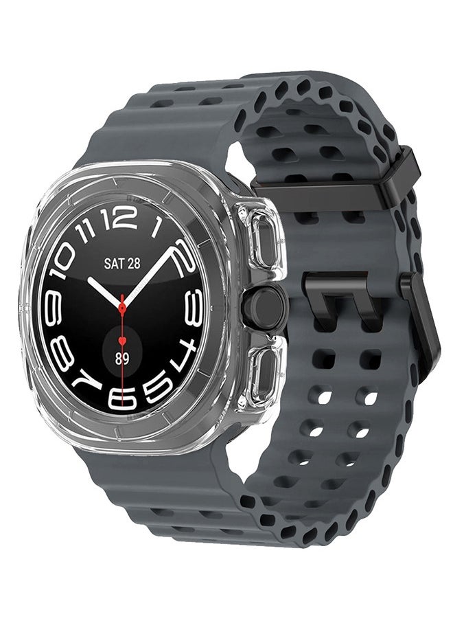 CATANES (for Samsung Galaxy Watch 7 Ultra 47mm) 2 Packs Silicone Band and Case, Soft Ocean Silicone Sport Strap Replacement Accessory  - Image 3