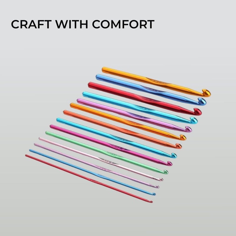 إتش آند إس مجموعة خطافات الكروشيه من الألومنيوم 14 قطعة إبر مع حقيبة مقاس 2 مم إلى 10 مم - مجموعة خطافات الكروشيه - مجموعة إبر الكروشيه للمبتدئين - خطافات كروشيه معدنية - إبر كروشيه للمبتدئين - Image 5