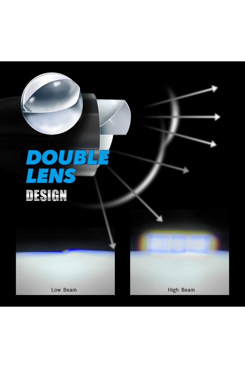 erorex H4/9003/HB2 Hi/Lo 2Pcs High Power Double Mini Lens H4 LED Headlight Bulb Projector Head Lamp High/Lo - Image 3