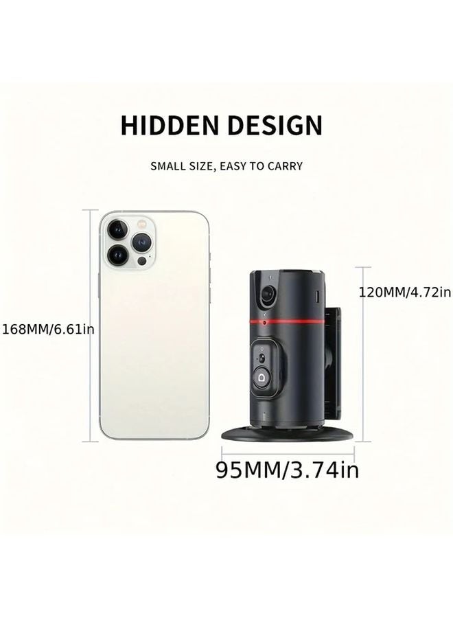 Automatic Face Tracking Gimbal P02 Black Retractable Tripod 360 Rotation Gesture Control Fill Light Wireless Remote Smart Phone Holder - Image 3