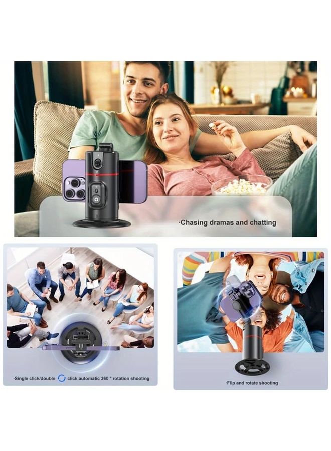 Automatic Face Tracking Gimbal P02 Black Retractable Tripod 360 Rotation Gesture Control Fill Light Wireless Remote Smart Phone Holder - Image 5