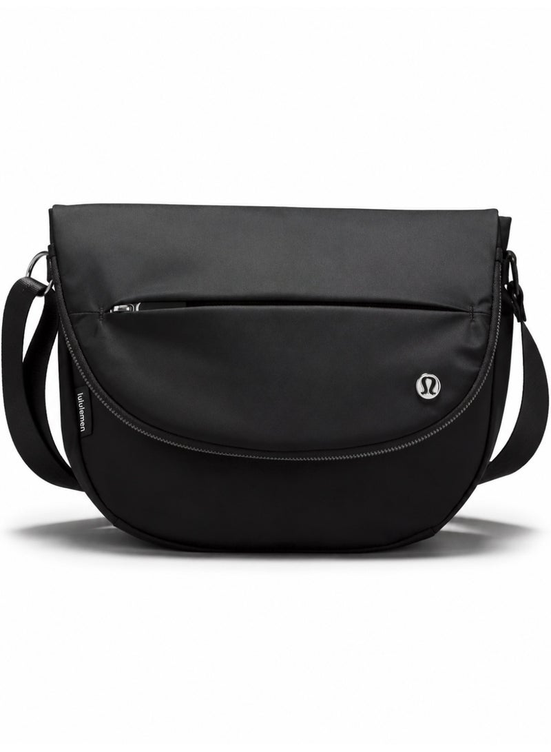 Lululemon Premium Water-Repellent Crossbody Sling Bag for Men & Women, 5L Lightweight Shoulder Bag with Adjustable Strap, Multiple Pockets, Recycled Fabric, Black - Image 1