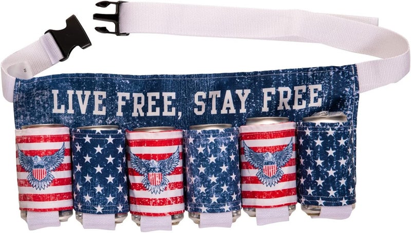 Calhoun Unisex Themed Fourth of July USA Americana Patriotic Beverage Beer Belt - Image 1