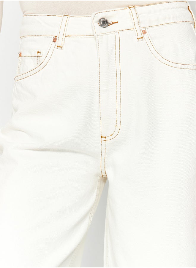 trendyol - White High Waist Barrel Jeans TWOSS23JE00295 - Image 1