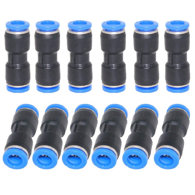 Beduan Push To Connect Fitting  5/32"" Tube Od Pneumatic Quick Adapter Tubing Air Hose Line Pipe Fitting (Pack Of 12) - Image 1