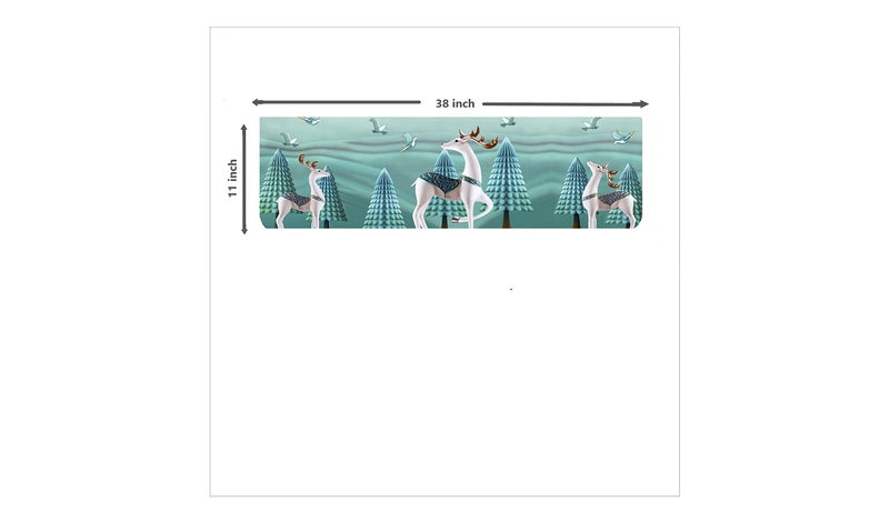 DARSHANAM WORLD Printed Air Conditioning Dust Cover Folding Designer Ac Cover for Indoor Split Ac 1.5 ton (97 x 31 x 21 .5 cm ) (3D WHITE DEER), Polyester - Image 3
