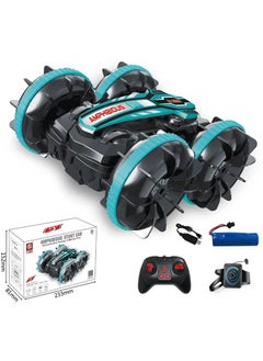 2.4GHz Remote Control Amphibious Car, Water and Land Dual-Sided, 180° Flip, Dual Controller with Gesture Sensing, High-Power Dual Motor 4WD, Kids RC Car with Remote Control and Smart Watch Gesture Finger Control