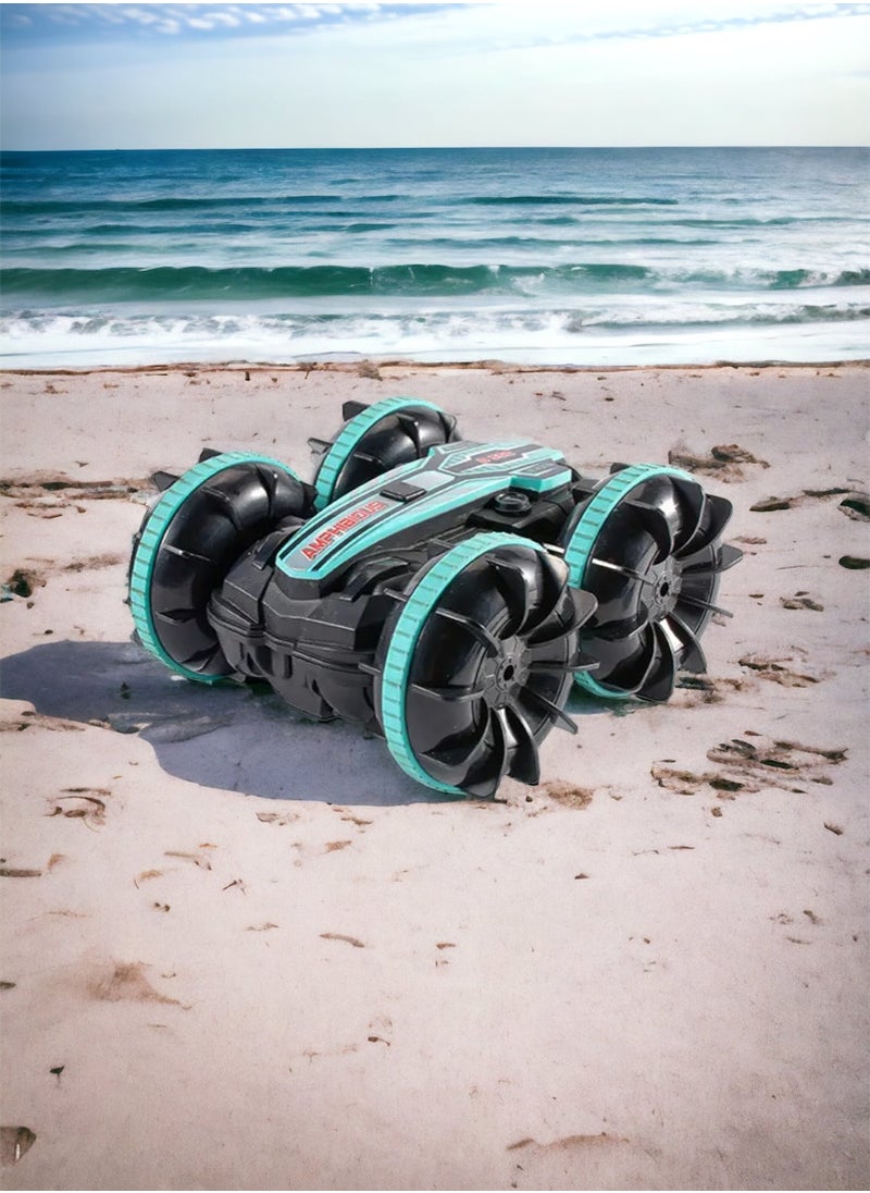 WEISHENGDA - 2.4GHz Remote Control Amphibious Car, Water and Land Dual-Sided, 180° Flip, Dual Controller with Gesture Sensing, High-Power Dual Motor 4WD, Kids RC Car with Remote Control and Smart Watch Gesture Finger Control - Image 1