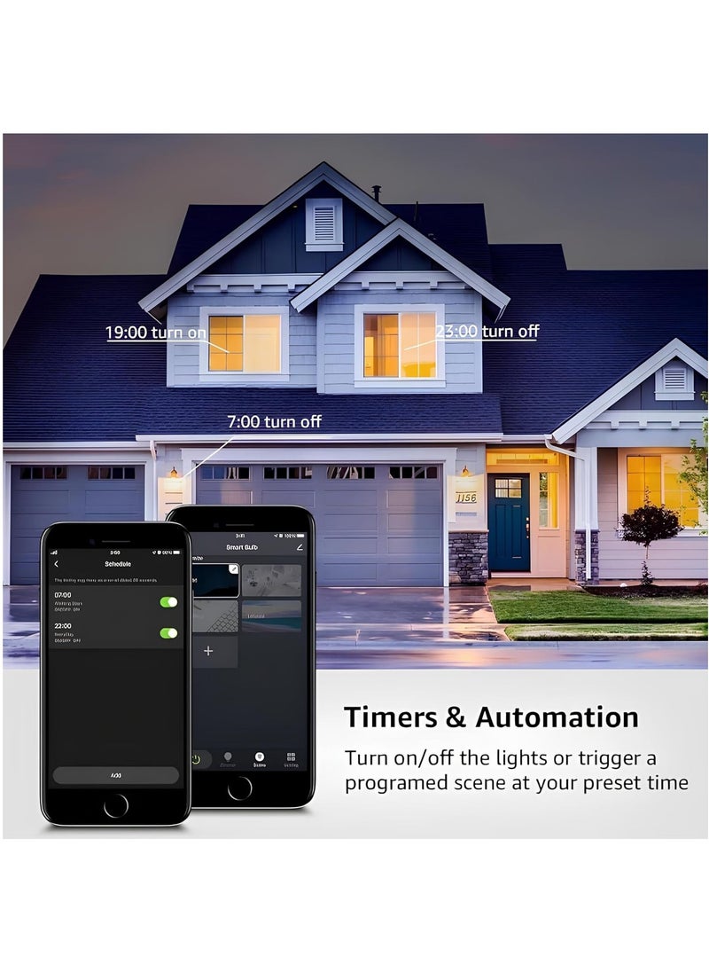 Generic - WiFi Smart Wall Light Switch, No Neutral Wire Required, No Hub Required, Compatible with Google Home & Alexa, Touch & App Remote Control, Timing Function & Voice Control  (Gang 4, Black) - Image 1