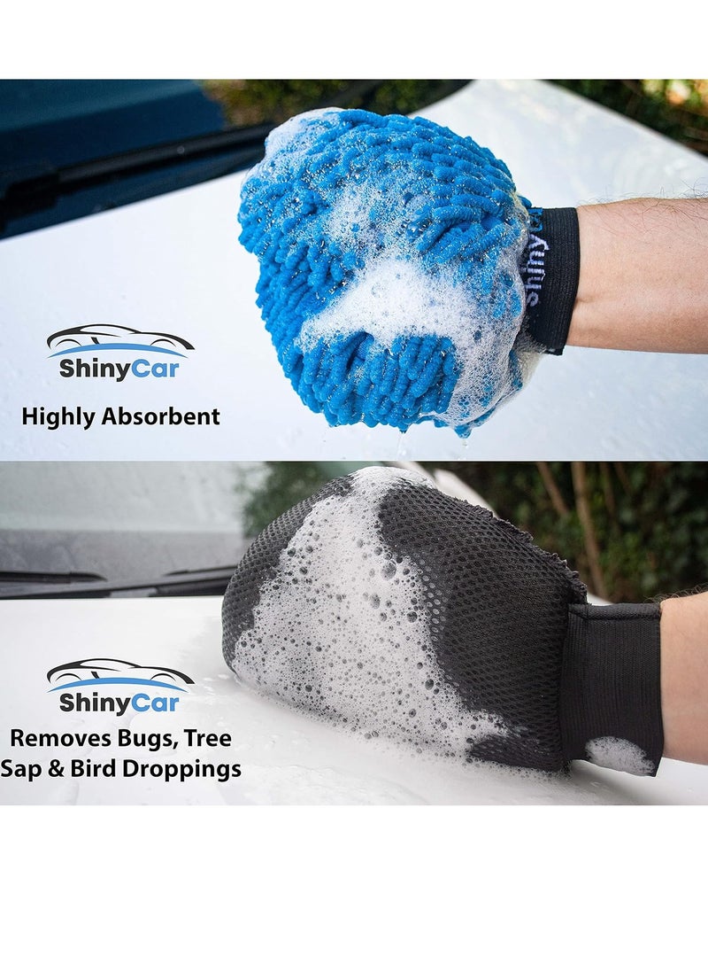 UK Premium 2 Professional Car Wash Mitts Microfibre Noodle Washing Mitt and Microfiber Detailing Glove With Soft Mesh For Bugs Valeting Kit Gift Product Safer than Cleaning Cloth Sponge - pzsku/Z22AB18285CFE11CD3B9AZ/45/_/1734599569/01daf048-02c8-432a-8d28-b0243baf6500