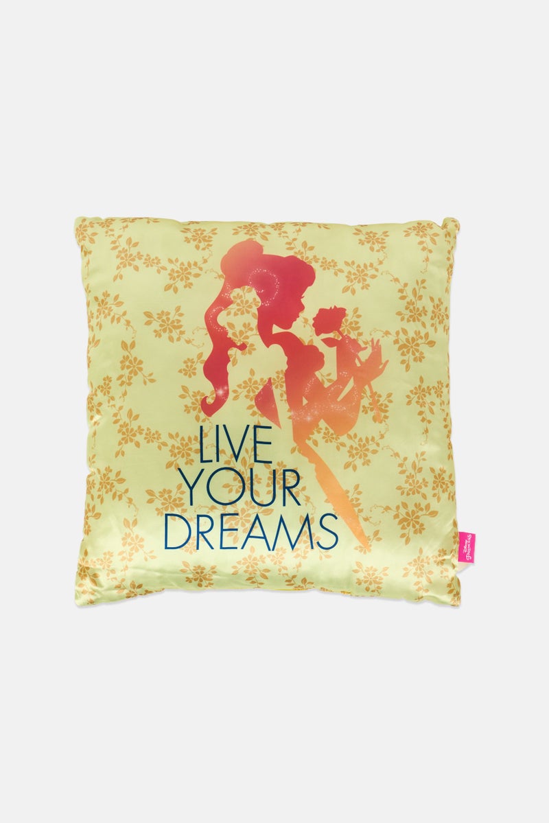 Disney Princess Design Cushion, Yellow - Image 1