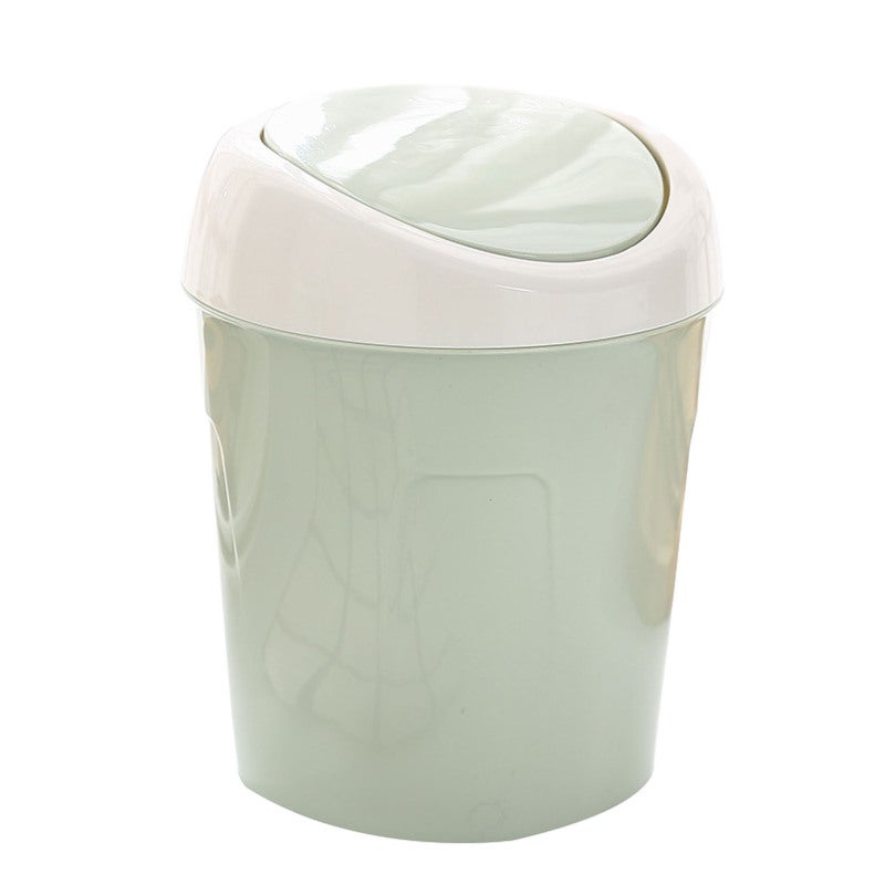 Desktop Trash Can: Green Mini Size Delicate Durable Swing Lid - Space Saving Small Garbage Bin for Home Office Living Room Coffee Table Desk - Image 4