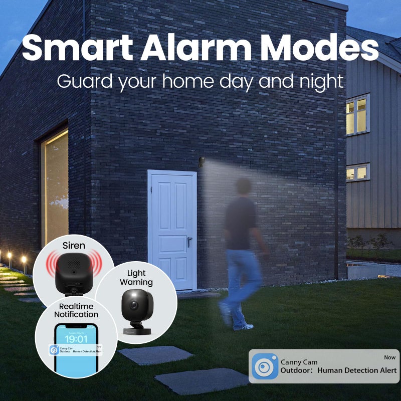 VIMTAG 4MP Security Camera Outdoor, 2.4G/5G Cameras for Home Security with Color Night Vision, Motion Activated Spotlight/Siren, IP66,2-Way Audio, House Camera with Audio & Video,Wired - Image 5