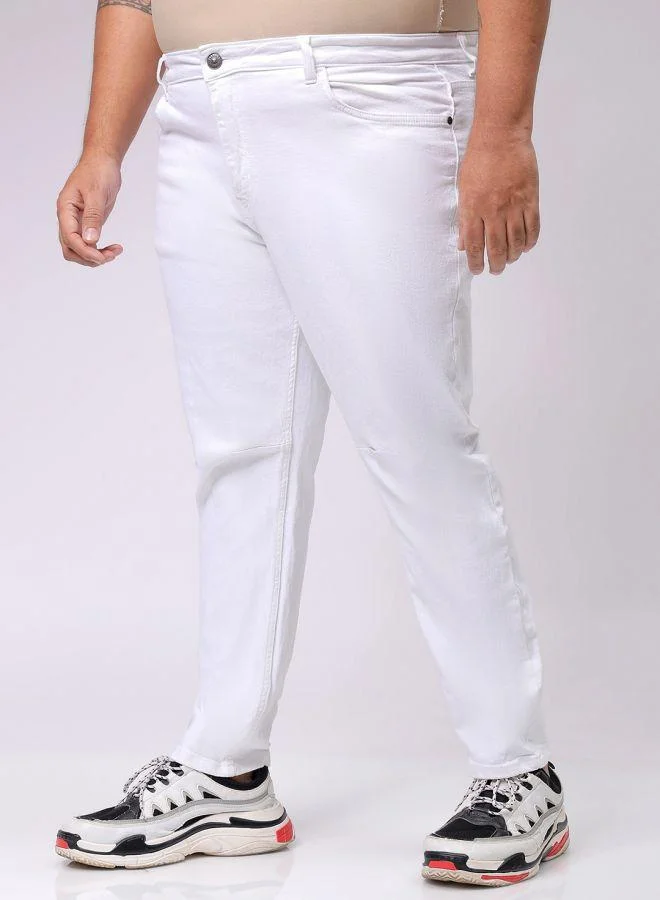 HARDSODA  Men Plus Size Carrot Fit Solid Mid-Rise Stretchable Jeans for Men | Best Price UAE